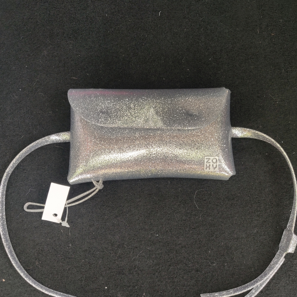 Melissa Zaxy Silver Glitter Crossbody/ Wristlet